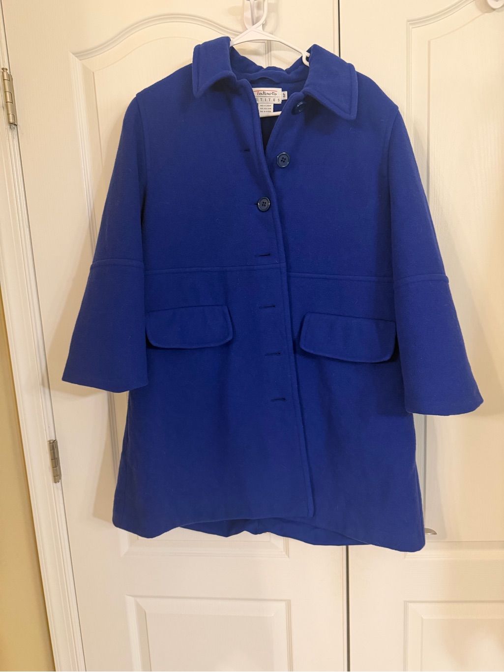 Talbots Women's Cobalt Blue Wool Peacoat